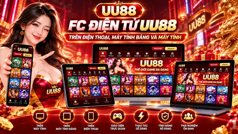 FC Điện Tử UU88 trên điện thoại, máy tính bảng và máy tính